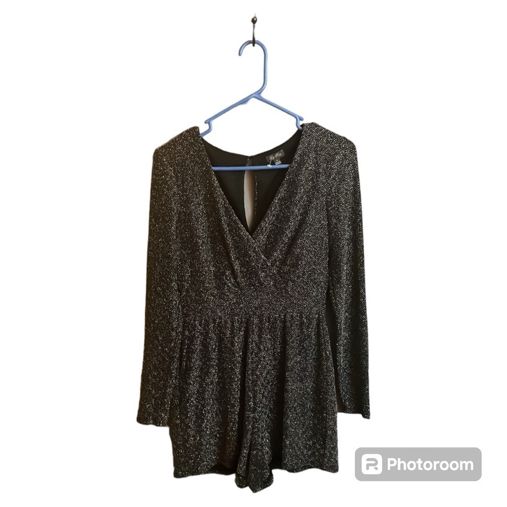 Lily Rose Black Sparkly Romper